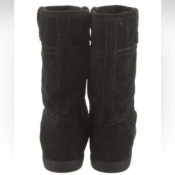 Tory Burch Black Suede Mid-Calf Boots 9 - Picture 4 of 5